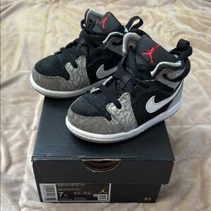 Kids Black and Grey Nike Shoes
